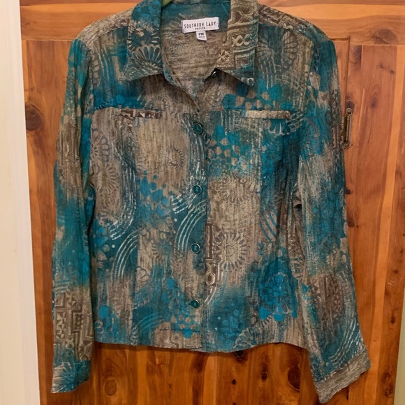 Southern Lady Petite Button Front Jacket - Picture 2 of 7